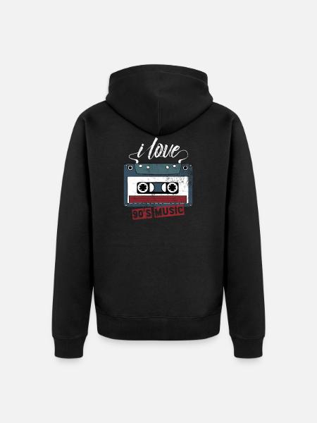 90s music retro - Unisex Premium Bio Zip Hoodie - Schwarz
