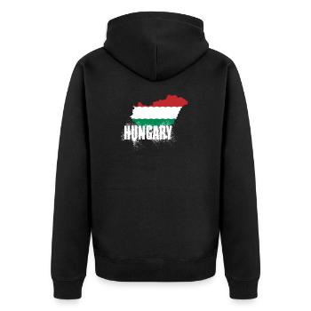 Hongrie - Veste à capuche bio Premium Unisexe - noir - Dos - Nico (187cm)