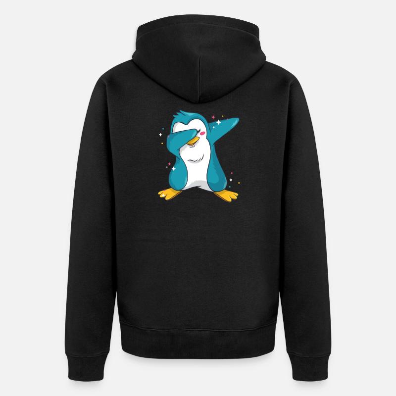 Pingouin dab - Veste à capuche bio Premium Unisexe - noir