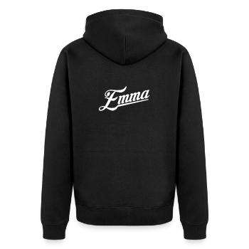 Emma - Unisex Premium Bio Zip Hoodie - Schwarz - Hinten - Nico (187cm)