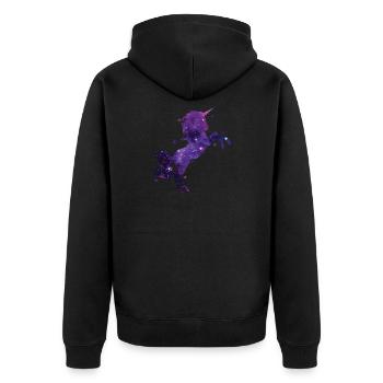 Univers de paillettes Licorne - Veste à capuche bio Premium Unisexe - noir - Dos - Nico (187cm)