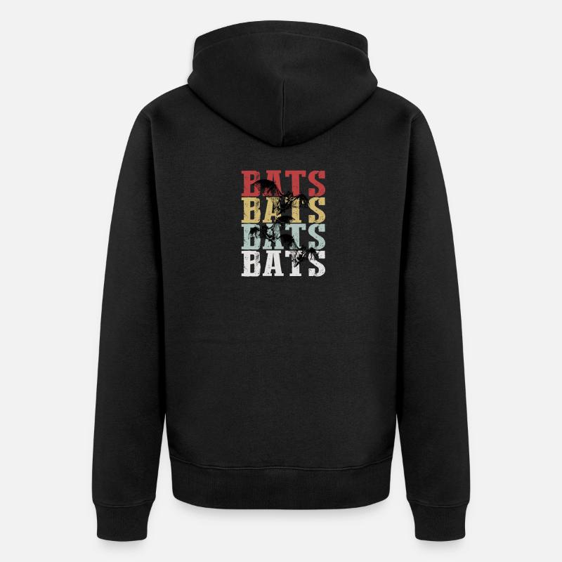 Fledermäuse Bats - Unisex Premium Bio Zip Hoodie - Schwarz