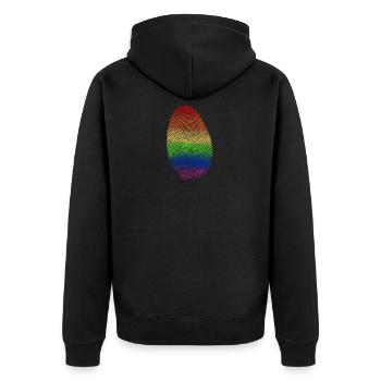 Je suis ce que je suis cadeau - Veste à capuche bio Premium Unisexe - noir - Dos - Nico (187cm)