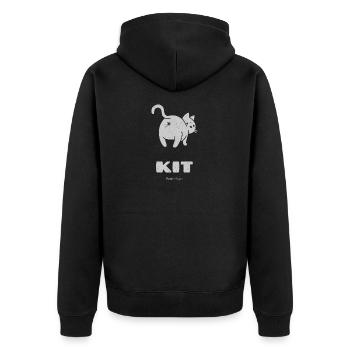 KIT - Keep in touch - Unisex Premium Organic Zip Hoodie - black - Back - Nico (187cm)