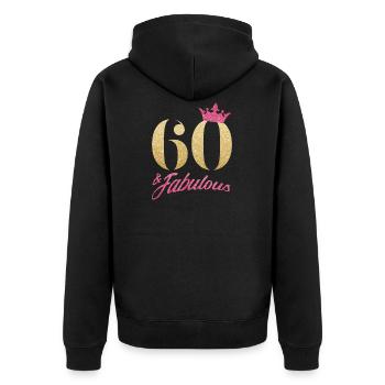 60 fabuleux anniversaire 1960 T-shirt cadeau - Veste à capuche bio Premium Unisexe - noir - Dos - Nico (187cm)