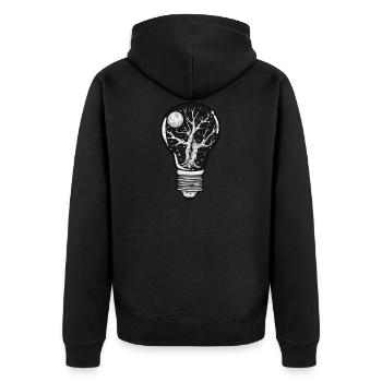World space cosmos light bulb gift - Unisex Premium Organic Zip Hoodie - black - Back - Nico (187cm)
