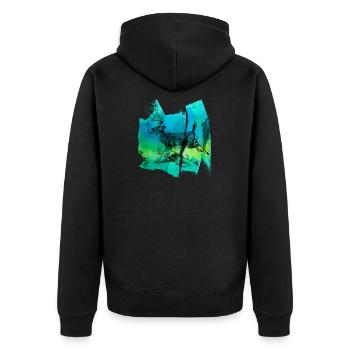 Reh Rehbock Rehkitz Rothirsch Wild T Shirt - Unisex Premium Bio Zip Hoodie - Schwarz - Hinten - Nico (187cm)