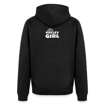 Volleyball Mädchen Design - Unisex Premium Bio Zip Hoodie - Schwarz - Hinten - Nico (187cm)