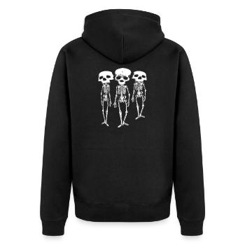 Happy Halloween 3 Skelette - Unisex Premium Bio Zip Hoodie - Schwarz - Hinten - Nico (187cm)