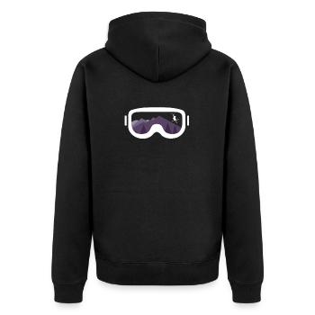 Ski Kinder Weihnachten Geburtstag Geschenk - Unisex Premium Bio Zip Hoodie - Schwarz - Hinten - Nico (187cm)