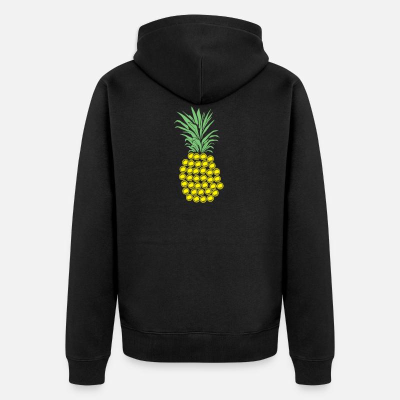 Disc Golf Ananas Geschenk - Unisex Premium Bio Zip Hoodie - Schwarz