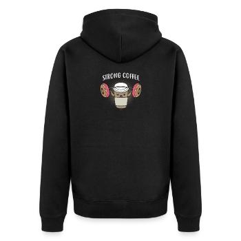 Cadeau de café fort - Veste à capuche bio Premium Unisexe - noir - Dos - Nico (187cm)