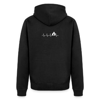Fire Brigade Gift Delete - Unisex Premium Organic Zip Hoodie - black - Back - Nico (187cm)