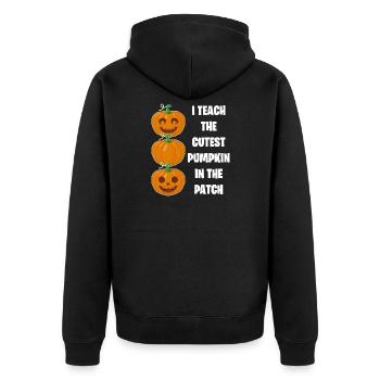 Cadeau mignon de professeur de Halloween - Veste à capuche bio Premium Unisexe - noir - Dos - Nico (187cm)