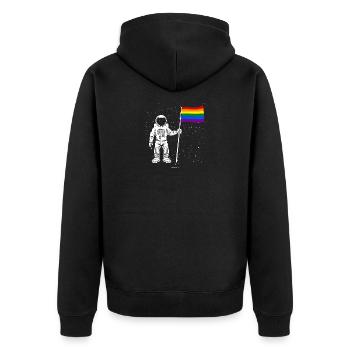 Cadeau de l'astronaute LGBT - Veste à capuche bio Premium Unisexe - noir - Dos - Nico (187cm)