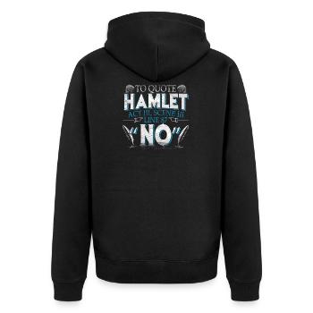 Hamlet Quote No Pessimist Shakespeare Geschenk - Unisex Premium Bio Zip Hoodie - Schwarz - Hinten - Nico (187cm)