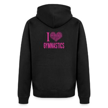 Drôle I coeur gymnastique filles ou cadeau maman gymnaste - Veste à capuche bio Premium Unisexe - noir - Dos - Nico (187cm)