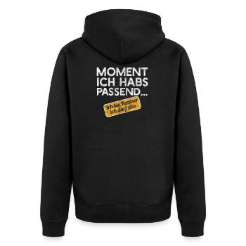 Rentner Kleingeld Kasse Supermarkt Geschenk. - Unisex Premium Bio Zip Hoodie - Schwarz - Hinten - Nico (187cm)