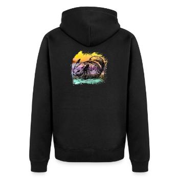 Squirrel squirrel squirrel t shirt - Unisex Premium Organic Zip Hoodie - black - Back - Nico (187cm)