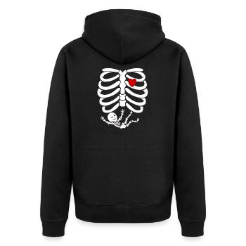 pregnant shirt funny - Unisex Premium Organic Zip Hoodie - black - Back - Nico (187cm)