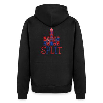Split - Kroatien Urlaub Shirt - Unisex Premium Bio Zip Hoodie - Schwarz - Hinten - Nico (187cm)