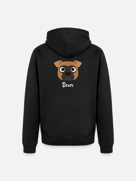 Boxer - Boxer Dog - Unisex Premium Organic Zip Hoodie - black