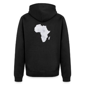 Africa - Unisex Premium Organic Zip Hoodie - black - Back - Nico (187cm)