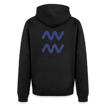 Wassermann Zeichen Eigenschaften - Unisex Premium Bio Zip Hoodie - Schwarz - Hinten - Nico (187cm)