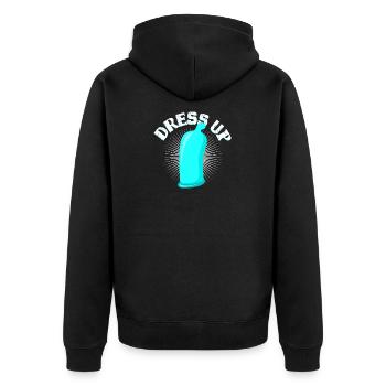 World AIDS Day - Unisex Premium Organic Zip Hoodie - black - Back - Nico (187cm)