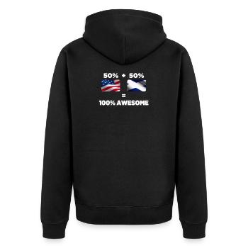 Half Scottish Half American Totally Awesome - Unisex Premium Organic Zip Hoodie - black - Back - Nico (187cm)