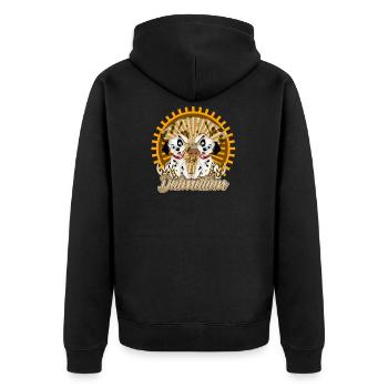 Dalmatiner - Unisex Premium Bio Zip Hoodie - Schwarz - Hinten - Nico (187cm)