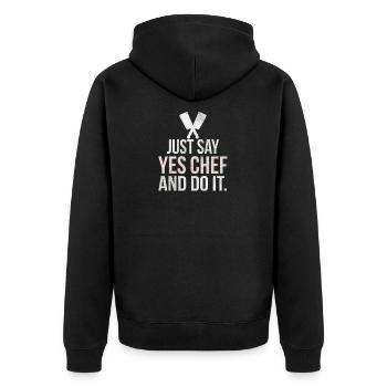 Yes Chef I Cook Cooks Cook Kitchen Cooking - Unisex Premium Organic Zip Hoodie - black - Back - Nico (187cm)