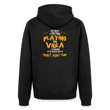 Violine Konzert Orchester Witz Instrument Geschenk - Unisex Premium Bio Zip Hoodie - Schwarz - Hinten - Nico (187cm)