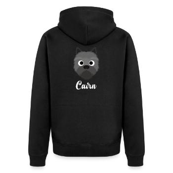 Cairn - Cairn Terrier - Unisex Premium Organic Zip Hoodie - black - Back - Nico (187cm)
