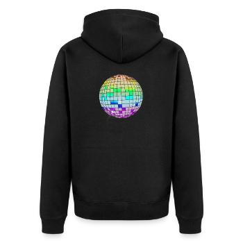 colorful disco ball - Unisex Premium Organic Zip Hoodie - black - Back - Nico (187cm)