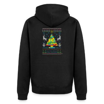 buntes chemistree Geschenk - Unisex Premium Bio Zip Hoodie - Schwarz - Hinten - Nico (187cm)