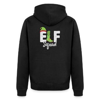 Eleven Squad - Unisex Premium Organic Zip Hoodie - black - Back - Nico (187cm)