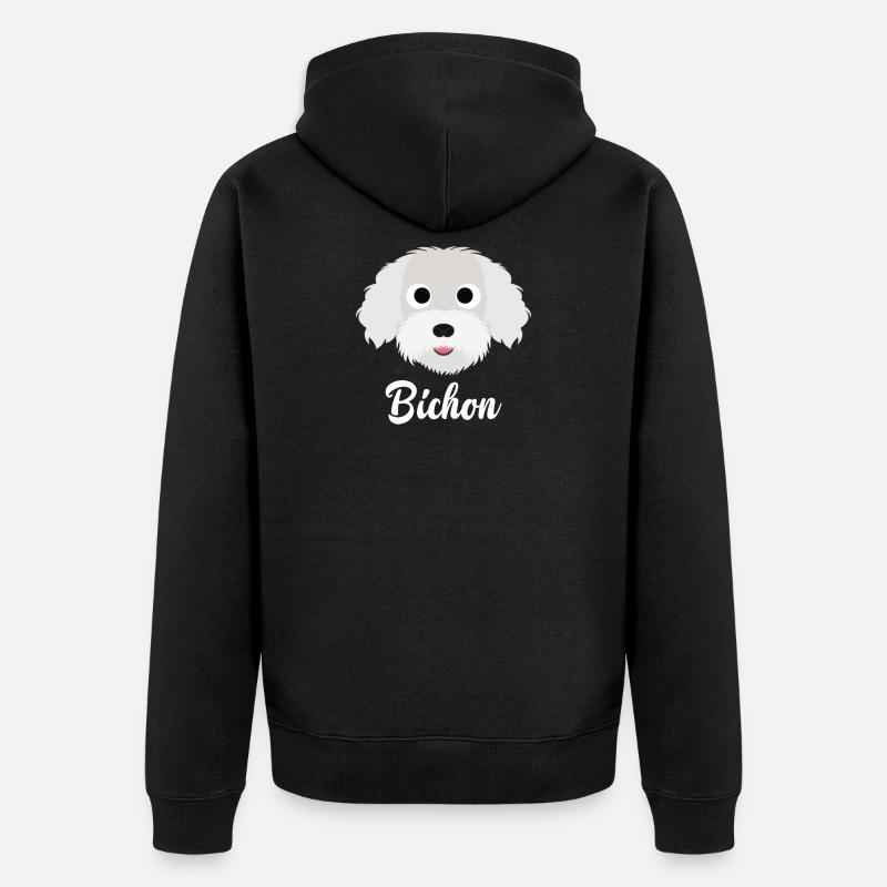 Bichon - Bichon Frise - Veste à capuche bio Premium Unisexe - noir