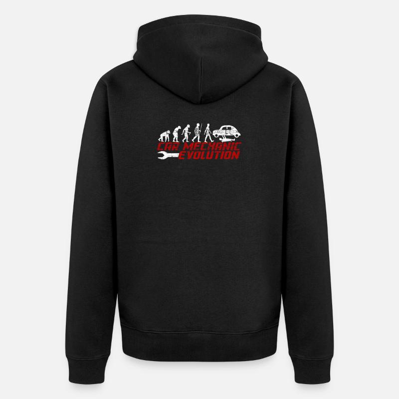 Auto-Mechaniker-Evolution - Unisex Premium Bio Zip Hoodie - Schwarz