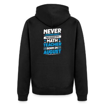 Lehrer - Unisex Premium Bio Zip Hoodie - Schwarz - Hinten - Nico (187cm)