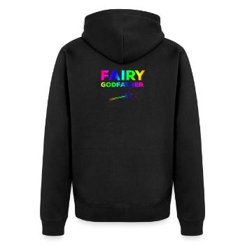 Feenhafter Pate - Unisex Premium Bio Zip Hoodie - Schwarz - Hinten - Nico (187cm)