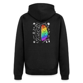 Science Biology Physics Brain Gift - Unisex Premium Organic Zip Hoodie - black - Back - Nico (187cm)