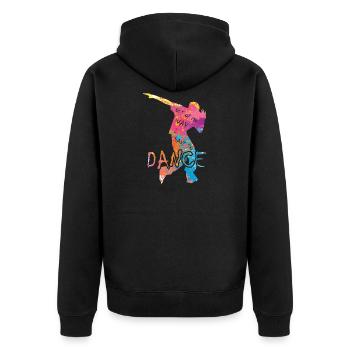 Aus dem Weg ich muss tanzen Party Tänzer - Unisex Premium Bio Zip Hoodie - Schwarz - Hinten - Nico (187cm)