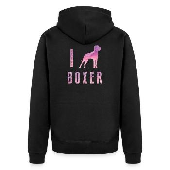 Cadeau allemand de T-shirt de maman de boxeur pour l'amant de chien - Veste à capuche bio Premium Unisexe - noir - Dos - Nico (187cm)