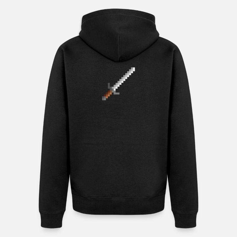 Pixel Sword - Unisex Premium Organic Zip Hoodie - black