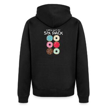Check Out My Six Pack Donut Funny Gym Gift - Veste à capuche bio Premium Unisexe - noir - Dos - Nico (187cm)