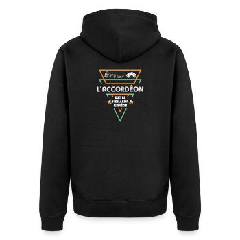 Harmonica Accordéon Drôle Cadeau - Veste à capuche bio Premium Unisexe - noir - Dos - Nico (187cm)
