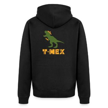 dinosaur - Unisex Premium Organic Zip Hoodie - black - Back - Nico (187cm)