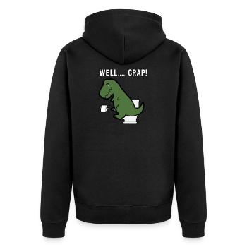 Funny Dino Design, T-Rex, Dinosaur, Gift - Unisex Premium Organic Zip Hoodie - black - Back - Nico (187cm)