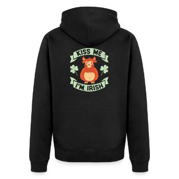 Embrasse-moi je suis irlandais drôle monstre jour de la St Patrick - Veste à capuche bio Premium Unisexe - noir - Dos - Nico (187cm)